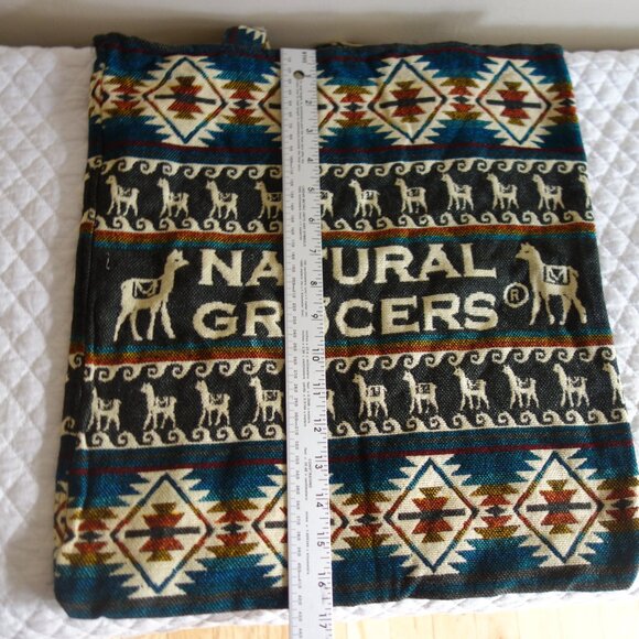NATURAL GROCERS Llama Print Shoulder Bag Grocery Tote - Picture 4 of 6